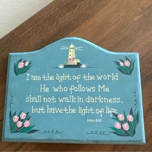 Decorative Blue Wall Plaque with Inspirational Quote